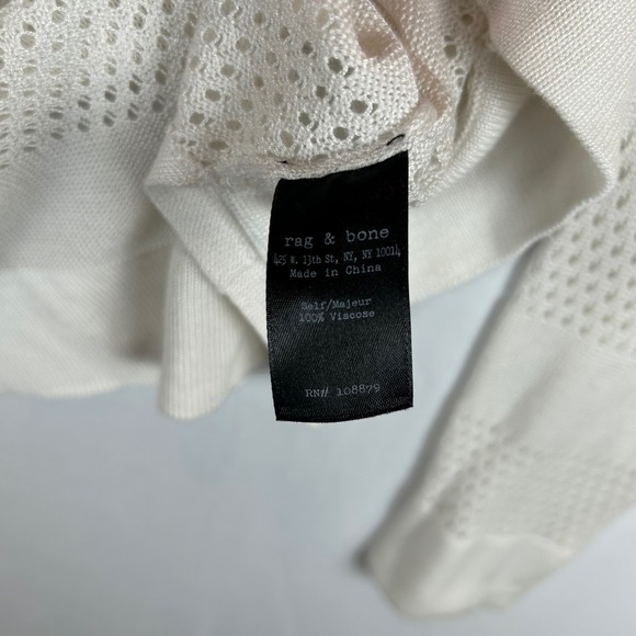 NWT Rag & Bone Genevieve Raglan Pullover Top Knit‎ Sweater White XS **FLAW** - Picture 5 of 11